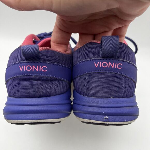 Vionic Adley Purple Agile Active Trainers Lace Up Knit Comfort Sneakers Women 10 - Picture 9 of 10